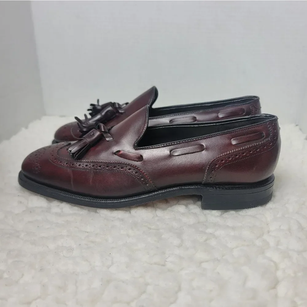 Vtg Johnston & Murphy Presidents Collection Sz 7.5 Tassel Loafers Brown Leather